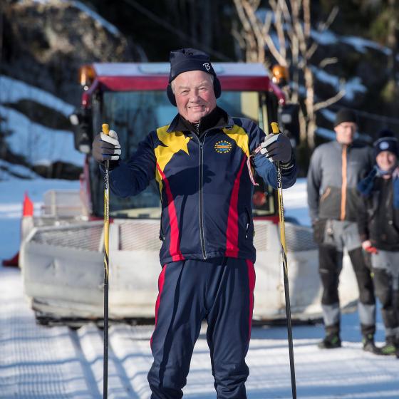 Rune i skidspåret.